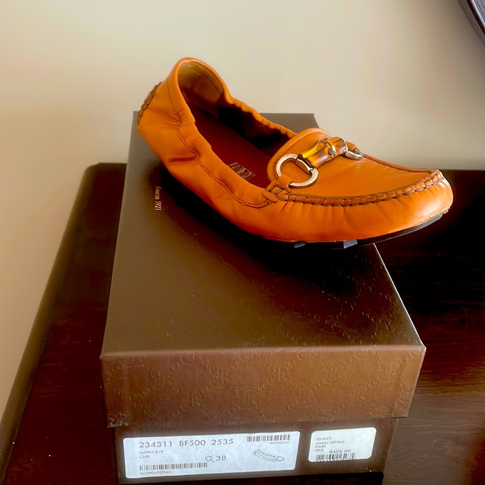 Authentic Gucci Leather Loafers, size 38